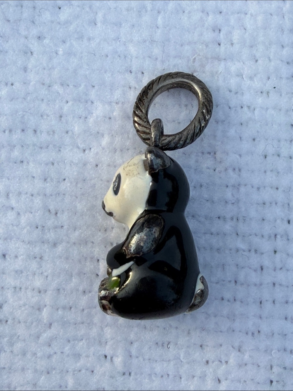 Retired Brighton Panda Bear Charm Silver Black Enamel Vintage Rare - Picture 3 of 6